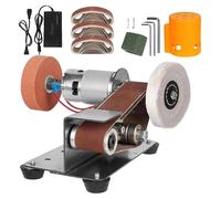 Mini-ponceuse à bande électrique, acier inoxydable 304, bande abrasive de 330 x 30 mm, vitesse de rotation de 4 000 à 9 000 tr/min, variateur à 3 vitesses, 30 bandes abrasives incluses