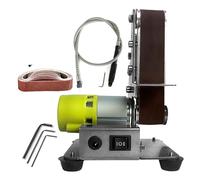 Mini ponceuse à bande électrique de bureau, machine polissa verticale, meuleuse d'angle, affûteuse, avec 10 bandes abrasives Bijoux DIY