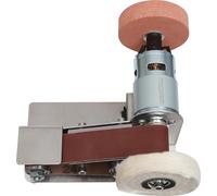 Mini ponceuse à bande électrique - Machine à polir et à poncer - Réglage de la vitesse à 7 niveaux - Moteur en cuivre 775 - Réglable à 45° - Prise UE - 20 bandes abrasives - Noir