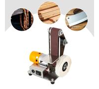 Mini-ponceuse à bande électrique - Ponceuse à bande - Réglage de la vitesse à 7 niveaux - Avec 20 bandes abrasives - Alimentation secteur CA - Pour le bois et le métal - Finition en acier inoxydable p