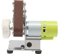 Mini ponceuse à bande - HXL-2023 - 150 W - 10 000 tr/min - 7 niveaux - Table réglable à 45° - 10 bandes abrasives 2,5 × 33 cm - Pour métal et bois - Blanc