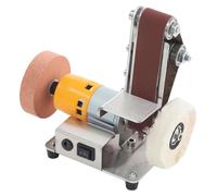 Mini ponceuse à bande - Moteur 775 Ponceuse et polisseuse de table - Réglage de la vitesse à 7 niveaux - 20 bandes abrasives incluses - Alimentation secteur (CA) - Appareil de table - Blanc