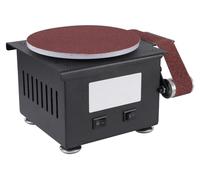 Mini ponceuse à bande - Ponceuse à bande - 100 W - 7 vitesses - Bande 30 × 380 mm - Vitesse de rotation 4 250–8 500 tr/min - Prise européenne - 10 bandes abrasives - Noir