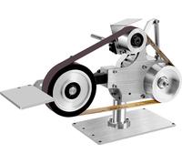Mini ponceuse à bande - Ponceuse à bande de table 550 W - Moteur sans balais - 5 000 tr/min, 30 m/s - Bande abrasive 76,2 × 2,5 cm - Table inclinable à 90°