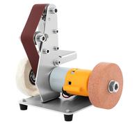 Mini ponceuse à bande - Ponceuse/polisseuse d'établi - Moteur 775 - Vitesse réglable - Châssis en acier inoxydable 304 - Alimentation secteur CA - Blanc