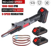 Mini ponceuse à bande sans fil - Ponceuse et polisseuse électrique - Pour le métal et le bois - Compatible avec batterie 18 V - Portable