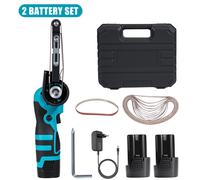 Mini-ponceuse d'angle - Ponceuse d'angle - 300 W - Sans fil - 16,8 V - 2 batteries - Pour le travail du bois et du métal