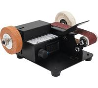 Mini ponceuse d'angle - ponceuse de table - moteur en cuivre de 350W - vitesse variable de 0 à 10000 tr/min - bande abrasive, meule abrasive, disque de polissage - idéal pour l'affûtage de couteaux et