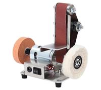 Mini ponceuse d'angle - Ponceuse électrique - 7 vitesses, 4000–9000/min - Acier inoxydable - Pour bois et métal - Appareil de table - Prise européenne - Argentée