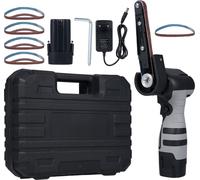 Mini ponceuse électrique à bande ponceuse d'angle ponceuse à bande ponceuse de tuyaux ponceuse à bande polisseuse ponceuse à bande avec vitesse variable 6500RPM et 10 bandes abrasives pour le bois, le