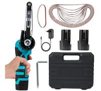 Mini ponceuse électrique - Disqueuse d'angle - 300W - 10000 tr/min - 16,8V, fonctionne sur batterie - Coffret comprenant 2 batteries