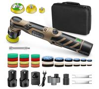 Mini-ponceuse électrique sans fil - 12 V - Portative - Disques de polissage de 2,5/3,8/7,6 cm - Pour cire automobile - Coffret A
