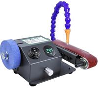 Mini ponceuse humide haute vitesse avec 10 bandes abrasives, 0-13000 tr/min réglable affûteuse électrique pour le meulage du métal et du bois