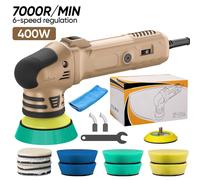 Mini-ponceuse orbitale - Ponceuse - 400 W - Double action - 6 vitesses - Disques de polissage de 7,6 cm - Prise européenne