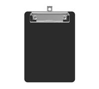 Mini porte-bloc de 10,2 x 15,2 cm en plastique transparent coloré avec clip à profil bas, taille mémo pour salle de nseignant, étudiants, fournitures scolaires et de bureau (noir)