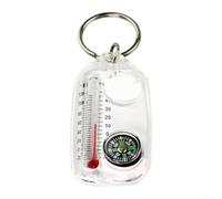 Mini porte-clés pour boussole et thermomètre, outil de navigation portable avec visibilité nocturne pour randonnée, camping, équipement d'extérieur en ABS
