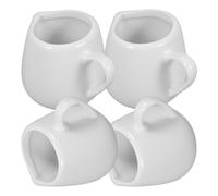 Mini Pot à Lait en Céramique Verseur 4 Pièces | Poignée Confortable, pour Sauce et Café à Maison, Lot de Quatre, Style Simple et Chic