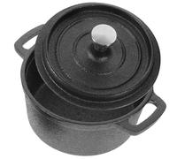 Mini Pot à Lait en Fer Noir avec Couvercle et Doubles Poignées
