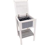 Mini-pot de fleurs en bois pour le jardin, le balcon ou la terrasse, avec couvercle et plateau en bois pratique, 55 x 55 x 92 cm, gris-blanc