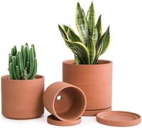 Mini-pots de 10,8 cm, 14 cm et 16,5 cm pour plantes succulentes, avec système de drainage et soucoupe