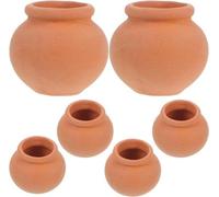 Mini pots en terre cuite - Petits plateaux végétaux - Décoration végétale - Artisanat durable - 6 pièces - Brun