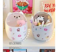 Mini Poubelle Avec Couvercle, Boîte De Rangement Avec Porte-Stylo Pour Filles, Seau De Rangement Avec Couvercle, Mignon Ours Kawaii