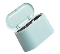 Mini Poubelle de Bureau à Double Paroi Couvercle bleu | Poignée en Gel de Silice, ABS et PP, Bac Intérieur Indépendant, Cache-Paquet Discret pour Chambre Cuisine