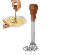 Mini Presse-purée À Pommes De Terre - Presse-purée Ultra Compact En Acier Inoxydable De 5,7 Pouces Pour Aliments Pour Bébés Et Avocats, Petit Broyeur De Haricots Portable De 48 G Avec Manche En Bois |