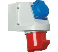 Mini prise combinée 16A 5P400V6h+Schuko IP44 - Prise murale CEE 16A 114