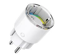 Mini Prise Connectée WiFi , Prise Intelligente Certifié TÜV avec APP Contrôle, Mesure de Consommation Électrique, Smart Plug Programmable avec Alexa et Google Home, Fonction de Temps, Bianco