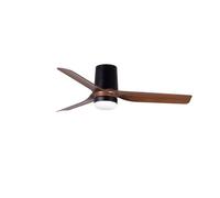 Faro Barcelona Ventilateur de plafond Mini Punt Tub 90 cm – LED, télécommande – Noir/Noyer