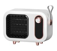 Mini Radiateur Électrique Portable Rétro Blanc, Chauffage Économe avec Sécurité Surchauffe pour Chambre, Tente et Caravane .