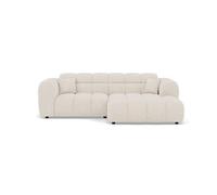 Mini Ray - Canapé d'angle droit 4 places en tissu texturé - Beige Beige