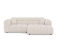 Mini Ray - Canapé d'angle droit 4 places en tissu texturé - Beige Beige
