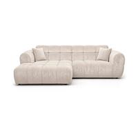 Mini Ray - Canapé d'angle gauche 4 places en tissu texturé - Beige