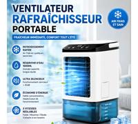 Mini-refroidisseur d'air par atomisation NUOYING, humidificateur, ventilateur électrique discret à trois réglages pour usage domestique et bureau As shown