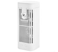 Mini refroidisseur d'air par évaporation Humidificateur de bureau avec veilleuse - Ventilateur de brumisation réglable pour la maison, les voyages, le bureau 8,5 x 22 cm