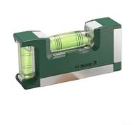 Mini règle de niveau magnétique 83 mm Cadre en aluminium Boîtier ABS Base magnétique double face Fioles à bulles Vert Argent Compact 83 x 39 mm Pour le travail du bois plomberie construction