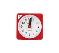Mini réveil de table de voyage à quartz à LED avec fonction Snooze à piles, rouge
