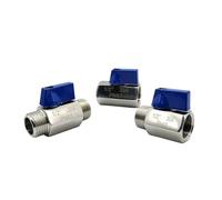 Mini robinet à bille en acier inoxydable, compresseur d'air fileté, vanne d'arrêt d'eau, de gaz et d'huile, 1/8 ", 1/4", 3/8 ", 1/2", 1 pièce(Male x Male,1/2 inch)