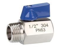 Mini robinet à tournant sphérique en acier inoxydable 1/2, 304 pouces, femelle et mâle, NPT, idéal for la vanne de contrôle de débit de pomme de douche