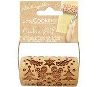 SCRAP COOKING - Mini rouleau bois "Bonhomme pain d'épices" - Décos Empreintes Gravées en Relief - Moule Décoration Biscuits, Sablés, Cookies - 5305
