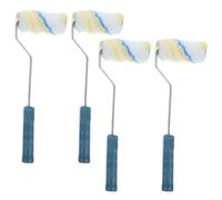 Mini Rouleau à Peinture 4 Pouces pour Petits Angles, Fibre Blanche | Cadre Stable, Poignée Ergonomique, Anti-perte, sans Peluches, Lot de Deux, pour Travaux Précis Couleur Aléatoire