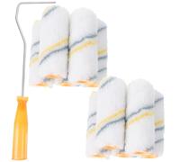 Mini Rouleau à Peinture Murale 32cm Jaune pour Petits Projets DIY | Laine et Plastique, Poignée Jaune 32cm, Usage Dortoir et Bricolage, pour Fenêtres et Portes Couleur Aléatoire