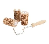 ScrapCooking - Kit Cookie Roll de Noël - 3 Mini Rouleaux à Pâtisserie en Bois avec Motifs - Décos Empreintes Gravées en Relief - Moule Décoration Biscuits, Sablés, Cookies - 3798