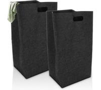 Mini-sac à linge - 60 litres - Noir - Tissu de rechange doux pour paniers à linge - Lot de 2