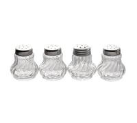 Mini salière/poivrière, set de 4, verre/acier inoxydable