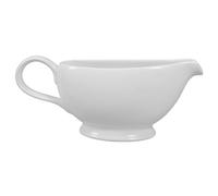 Mini Saucière Blanche en Céramique 400ml, Poignée Ergonomique | Versement Facile, Résistance aux Taches, Prise Confortable, pour Restaurant et Repas Familiaux