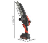 Mini-scie à chaîne - Scie à chaîne sans fil - Lame de 20,3 cm - 800 W - Moteur sans balais - 21 V - 2 batteries lithium - Rouge