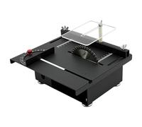 Mini scie circulaire de table - 10 000 tr/min - Multifonction - Travail du bois - 200 W - 7 vitesses - Vitesse de rotation réglable - Diamètre de la lame de scie : 110 mm - Avec brosse, plaque de